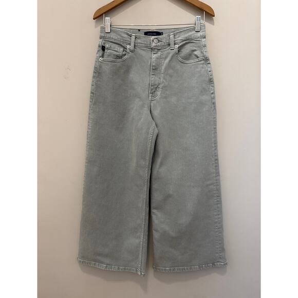 Johnny Was Sydney Cropped Wide Leg Gray Jeans Boho Everyday Classic Size 29 - Picture 1 of 7